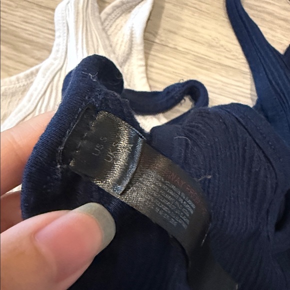 Set of Three out From Under Ribbed Tank Tops in Pink, White, and Navy - Picture 3 of 4